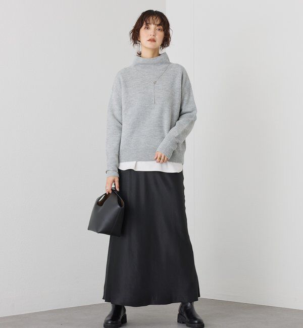  「【5色展開/万能トップス】ウール100NEWボトルネックニット」|ニット・セーター|