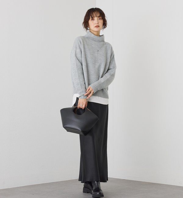  「【5色展開/万能トップス】ウール100NEWボトルネックニット」|ニット・セーター|