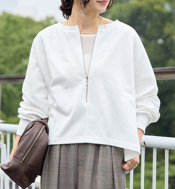  「【新色追加/抜け感◎】ハーフZIPスウェット」|Tシャツ・カットソー|