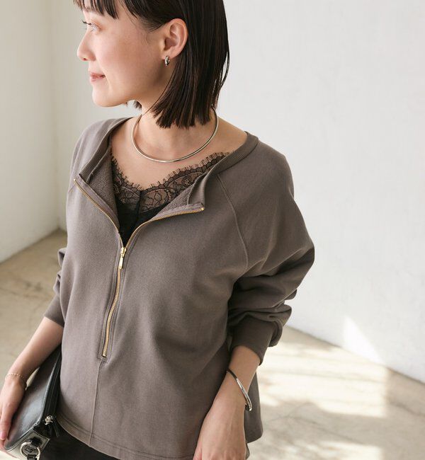  「【新色追加/抜け感◎】ハーフZIPスウェット」|Tシャツ・カットソー|