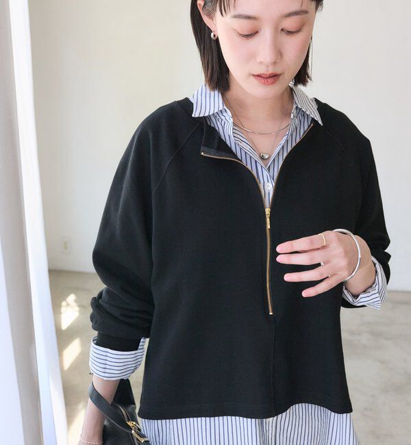  「【新色追加/抜け感◎】ハーフZIPスウェット」|Tシャツ・カットソー|