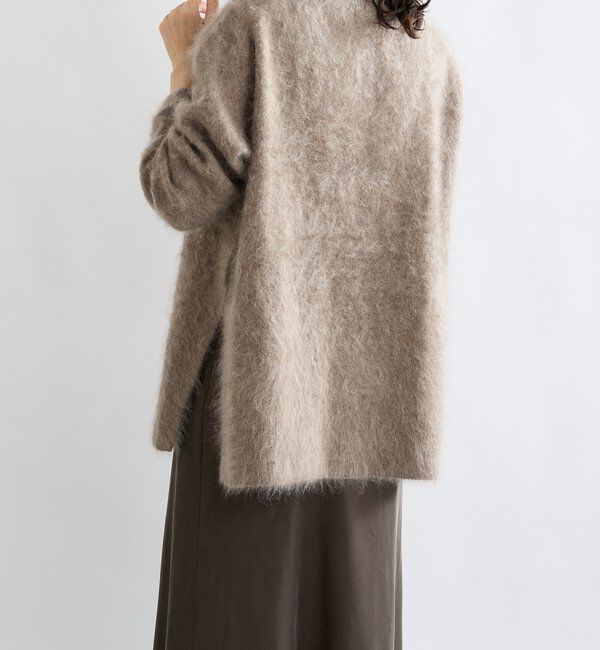  「【ヘアリーな質感】起毛ウールサイドスリットニット」|ニット・セーター|
