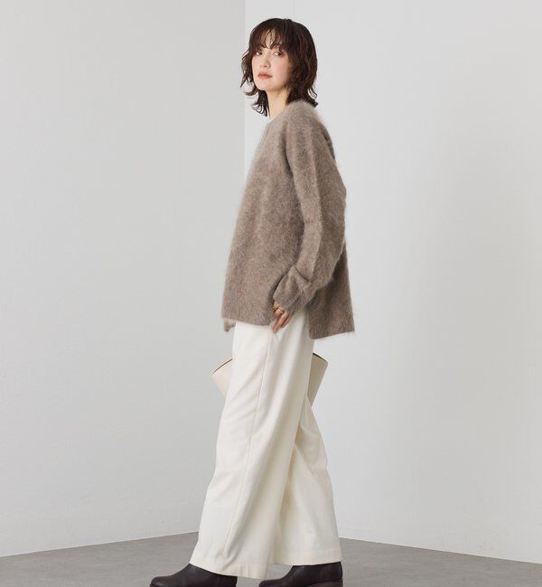  「【ヘアリーな質感】起毛ウールサイドスリットニット」|ニット・セーター|