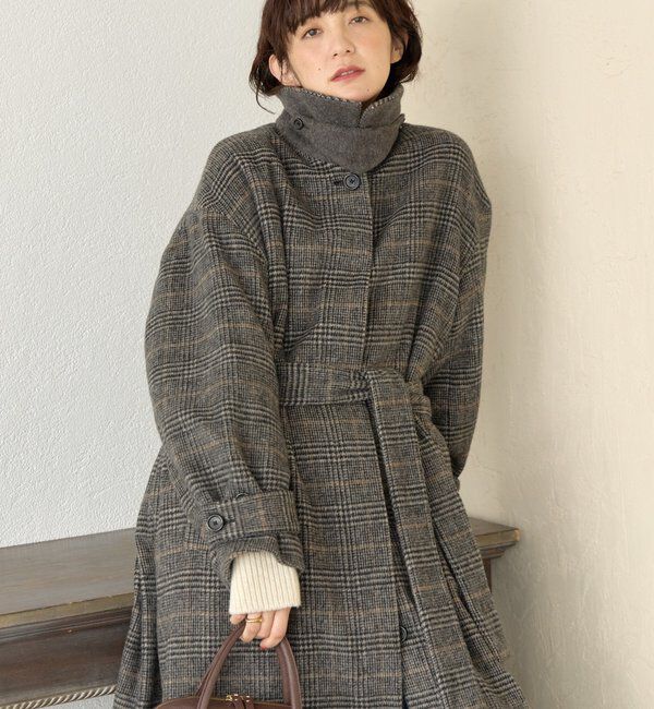  「【インフルエンサーSHIHO企画】チェックステンカラーコート」|その他|