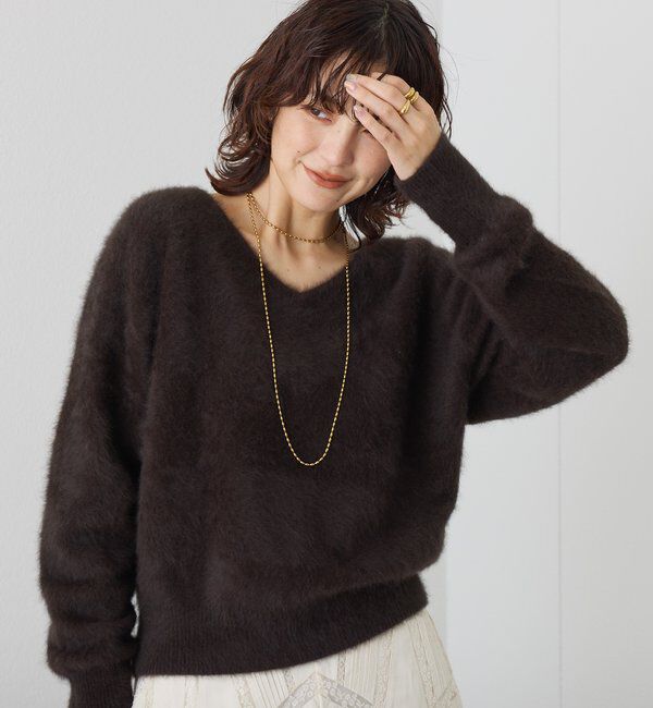  「【最高気温5度の寒い日に！/リバイバル】ファーヤーン2WAYニット」|ニット・セーター|