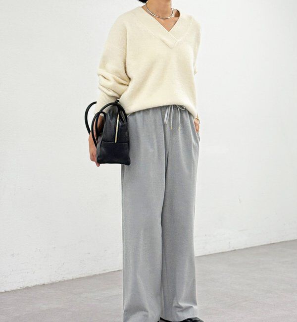  「【真冬まで暖か】両面起毛イージーストレートパンツ」|チノ|