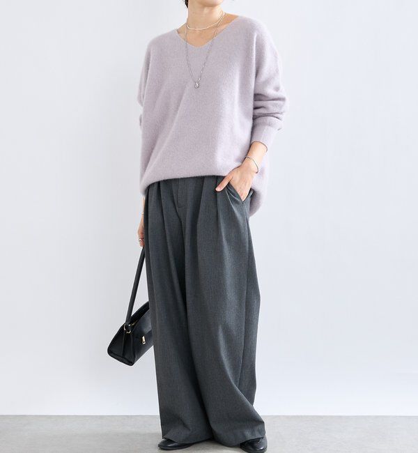  「【真冬もあたたか】裏起毛スラックスパンツ」|チノ|