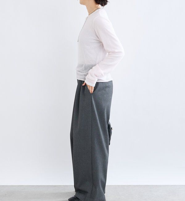  「【真冬もあたたか】裏起毛スラックスパンツ」|チノ|