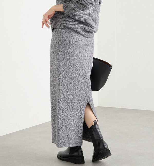  「【セットアップ対応可】ブークレーヤーンタイトスカート」|スカート|