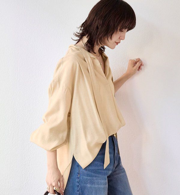  「【オンオフ使える】ナロータイブラウス」|シャツ・ブラウス|