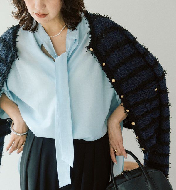  「【オンオフ使える】ナロータイブラウス」|シャツ・ブラウス|