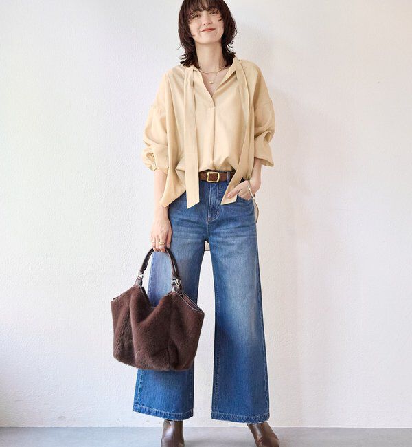  「【こなれ感抜群】ルーズフレアデニム」|デニム|