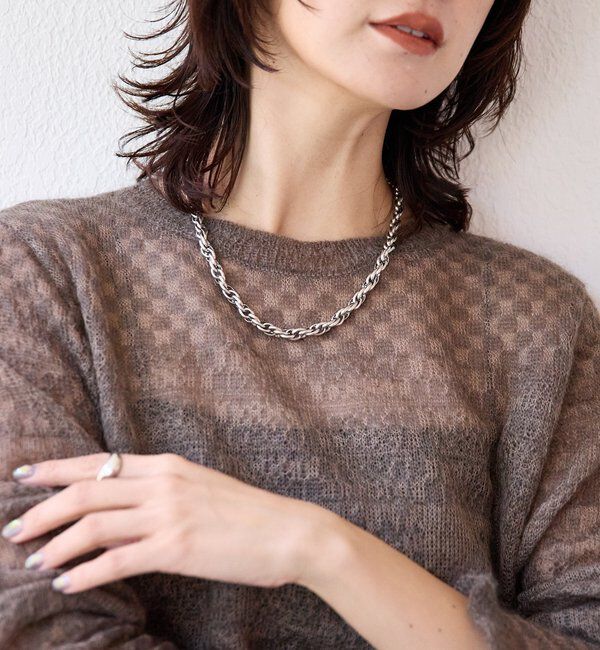  「【R.good（アールドットグッド）】編み込みチェーンネックレス」|ブローチ・コサージュ|シルバー