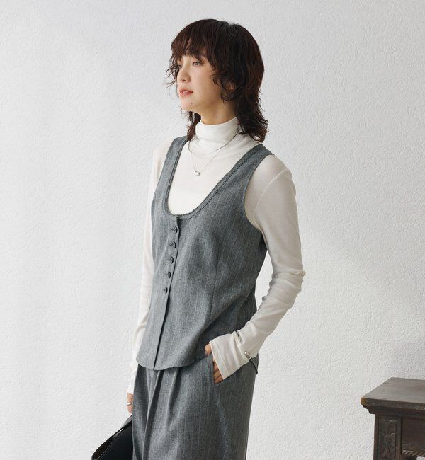  「【セットアップ対応可】ウーリーツイルジレ」|ベスト・ジレ|