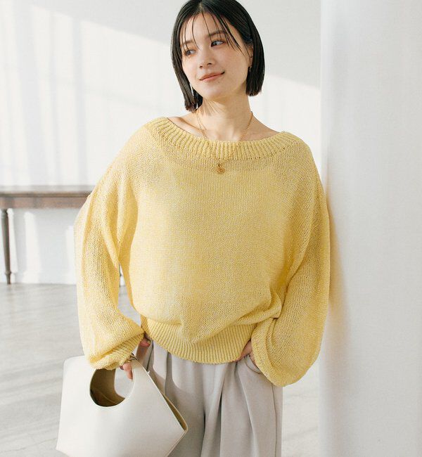  「【ワンショルやオフショルにも！】ペーパーMIXニット」|ニット・セーター|