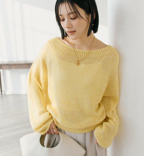  「【ワンショルやオフショルにも！】ペーパーMIXニット」|ニット・セーター|