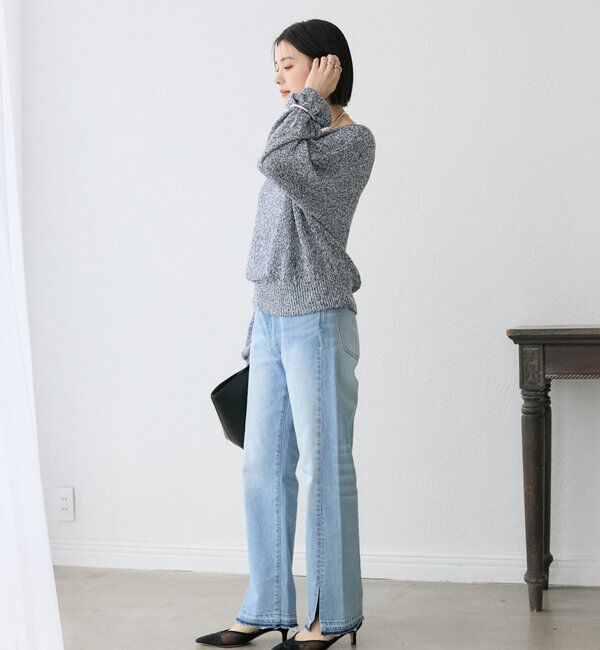  「【ワンショルやオフショルにも！】ペーパーMIXニット」|ニット・セーター|