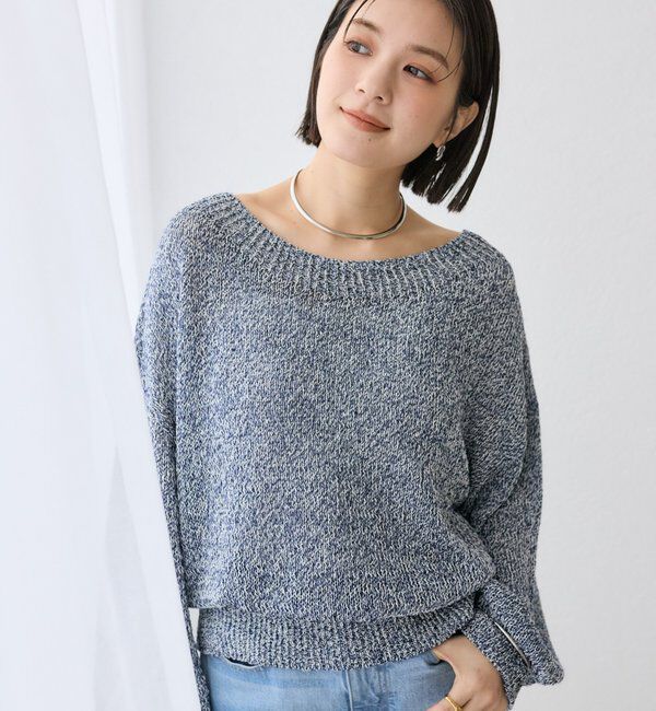  「【ワンショルやオフショルにも！】ペーパーMIXニット」|ニット・セーター|
