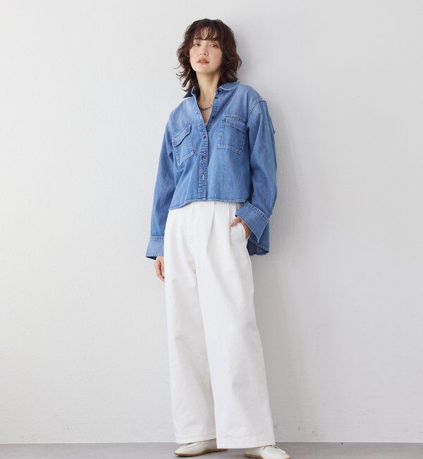  「【RIMH（リムエイチ）】バックフレアショートシャツ」|シャツ・ブラウス|