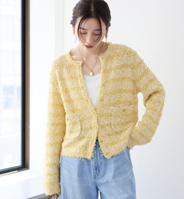  「【上品見え】ツイードショートカーディガン」|カーディガン|