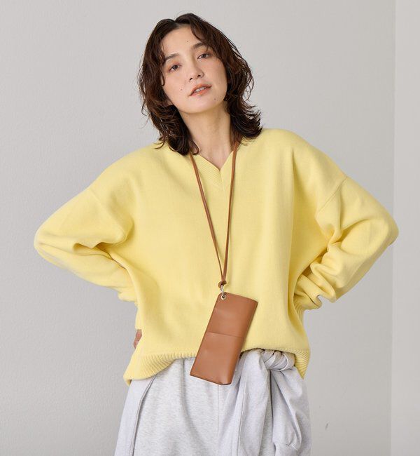  「【A・MONN(アモン)】Vネックニットプルオーバー」|ニット・セーター|