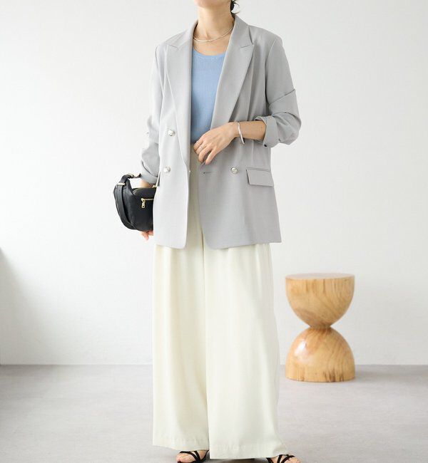  「【オンオフ使える】ドライギャバピークドラペルジャケット」|テーラードジャケット|