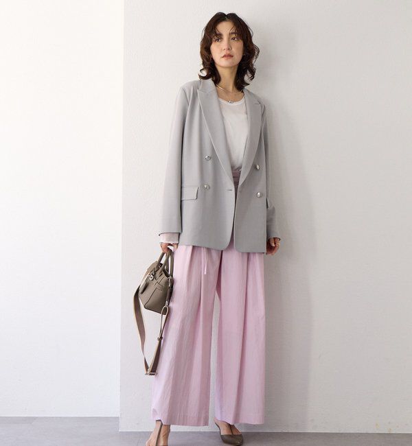  「【オンオフ使える】ドライギャバピークドラペルジャケット」|テーラードジャケット|