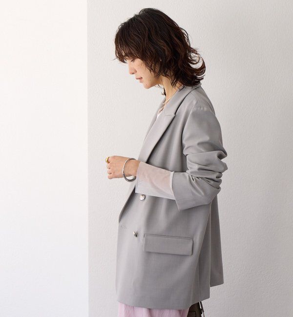  「【オンオフ使える】ドライギャバピークドラペルジャケット」|テーラードジャケット|