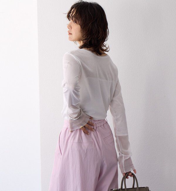  「【レイヤードに最適】チュールキリカエカットソー」|Tシャツ・カットソー|