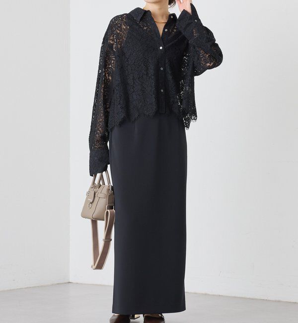  「【女性らしい抜け感】レースクロップドシャツ」|シャツ・ブラウス|