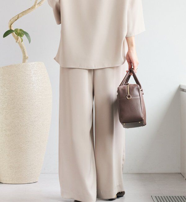  「【オケージョンや通勤に】ダブルサテンタックパンツ」|チノ|