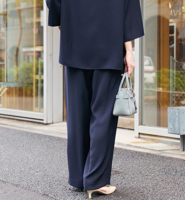  「【オケージョンや通勤に】ダブルサテンタックパンツ」|チノ|