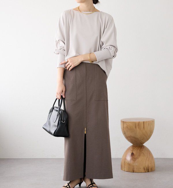  「【ウオッシャブル/多機能】フロントZIPタイトスカート」|スカート|