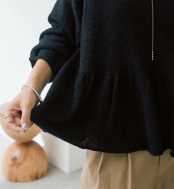  「【大人の甘さを演出】ルーズペプラムニット」|ニット・セーター|