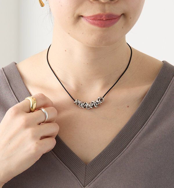  「【アレンジ自在】コード&times;チェーンスライドネックレス」|ネックレス|