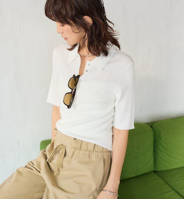  「【オンオフ使える】クールフィールポロニット」|ニット・セーター|