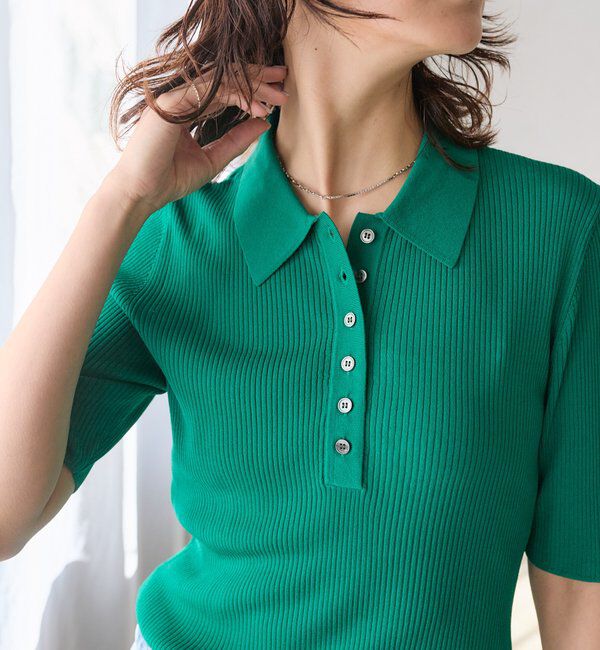  「【オンオフ使える】クールフィールポロニット」|ニット・セーター|