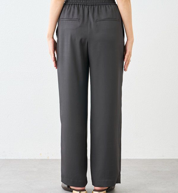  「【上品な光沢】サテンツイルイージーパンツ」|チノ|