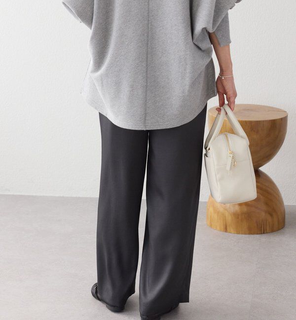  「【上品な光沢】サテンツイルイージーパンツ」|チノ|