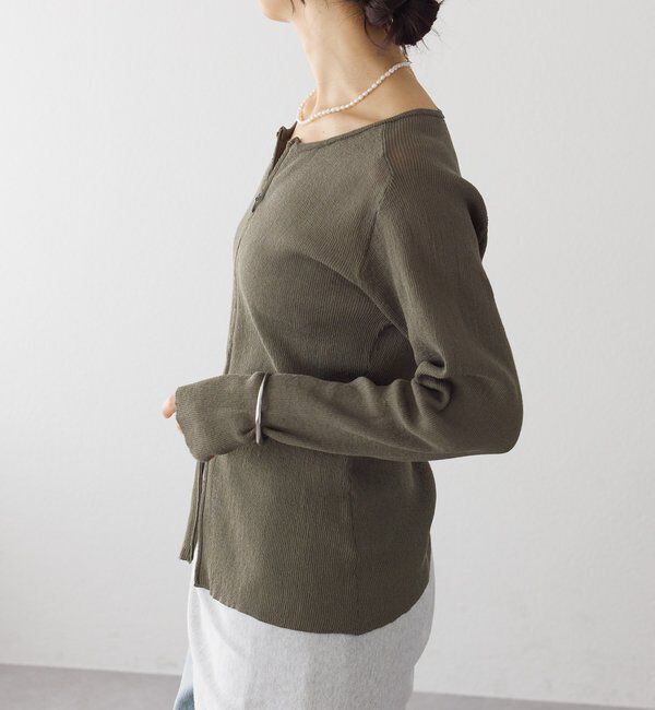  「【抜け感】ZIPリブニットカーディガン」|カーディガン|