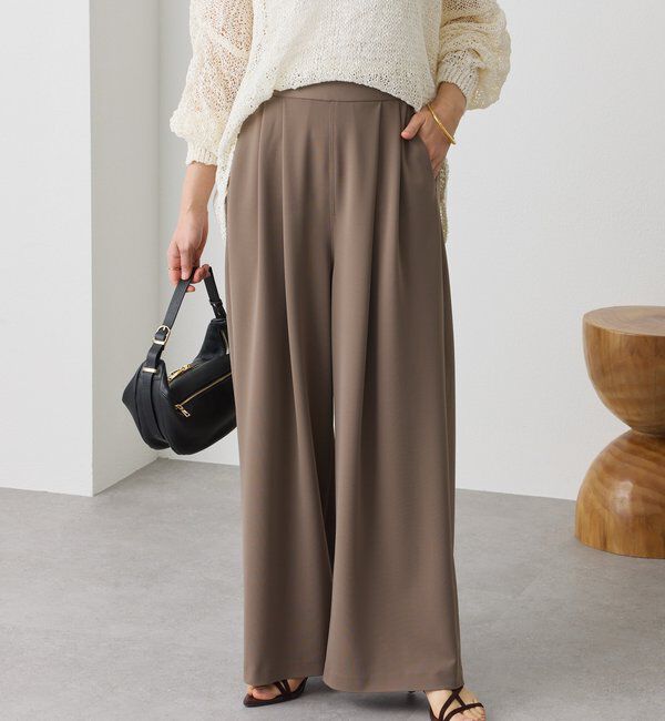  「【3サイス展開】ジャージータックワイドスラックス」|チノ|