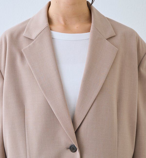  「【こなれ感抜群/接触冷感機能付き】ワイドショルダージャケット」|テーラードジャケット|