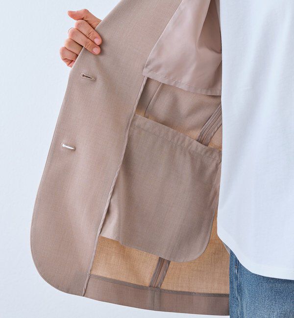  「【こなれ感抜群/接触冷感機能付き】ワイドショルダージャケット」|テーラードジャケット|