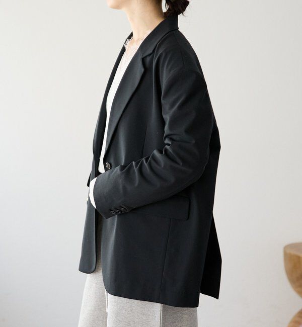  「【こなれ感抜群/接触冷感機能付き】ワイドショルダージャケット」|テーラードジャケット|