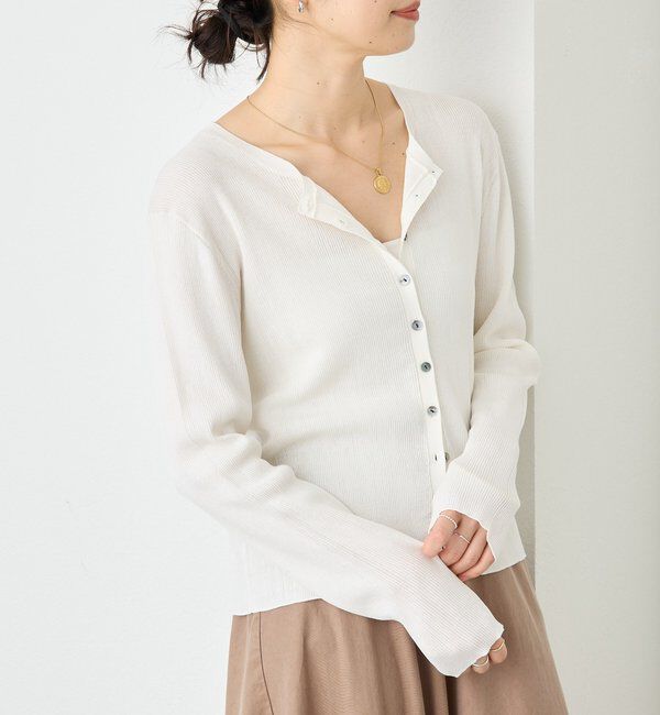  「予約【アンサンブル対応可】コットンリブカーディガン」|カーディガン|