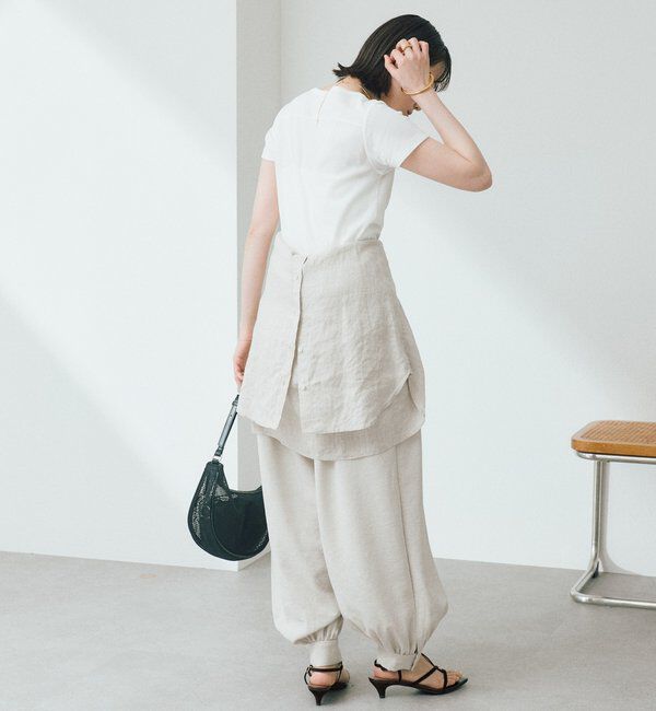  「予約【鮮度抜群/防シワ性/紫外線防止】リネンライクアラジンパンツ」|チノ|
