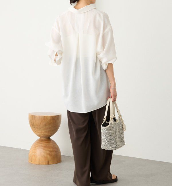  「予約【涼し気な抜け感】メッシュスキッパーシャツ」|シャツ・ブラウス|
