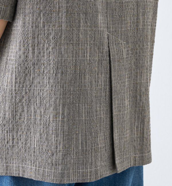  「予約【こなれた印象に】バンピーチェックハーフスリーブジャケット」|テーラードジャケット|