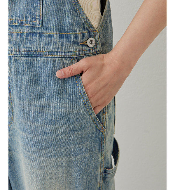  「【サイズ展開あり/長さ調整可能】デニムサロペット」|チノ|