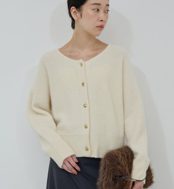  「【前後2WAY】ファーウールショートカーデ」|ニット・セーター|オフホワイト
